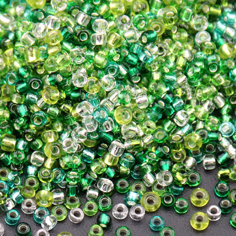 1.5mm 2mm 3mm 4mm 30 Colors Transparent Cezch Silver Line Glass Beads 15/0 12/0 Spacer Seed Beads for Jewelry Making DIY Sewing glass beads