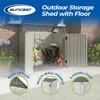 Horizontal 34 Cubic Feet Plastic Outdoor Storage Shed with Floor and 3 Door Locking System for Backyard, Garage, or Patio Use 2