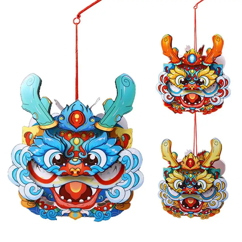 

Chinese Culture Paper Dragon With Clear Printing For Courtyard Chinese Lantern DIY New Year Traditional Dragon Cardboard Lantern