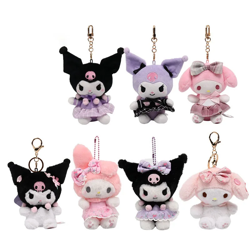 

Kawaii Kuromi My Melody Cinnamoroll 12 см Сакура плюшевая кукла аниме Sanrio девочка сердце милые плюшевые детские подарки для девочек