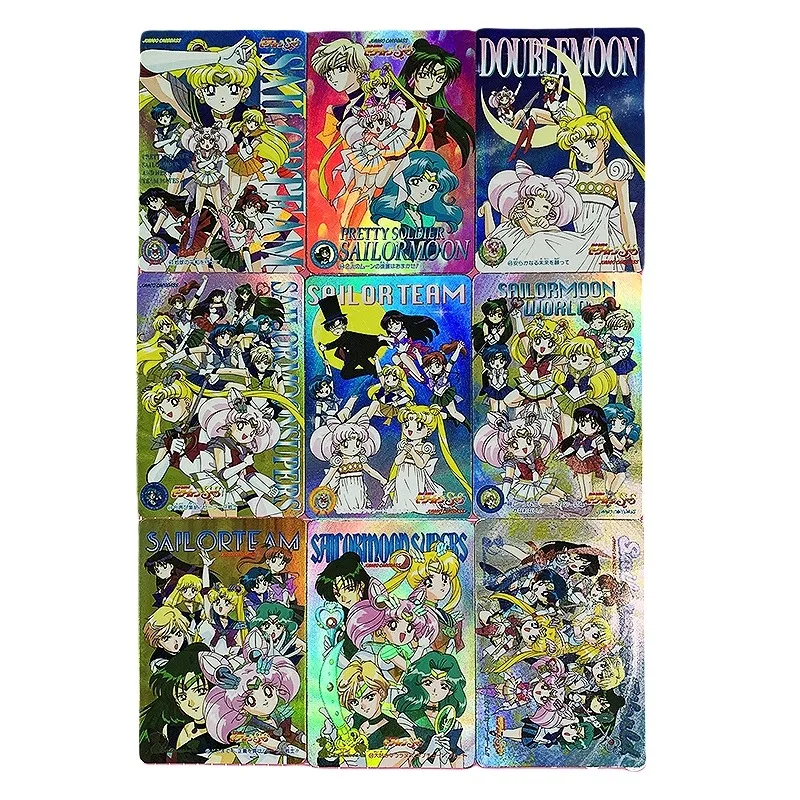 

9 шт./набор Сейлор Мун Tsukino Usagi Tenoh Haruka анимационные персонажи рефракция флэш-карта аниме классика игровая коллекция карт