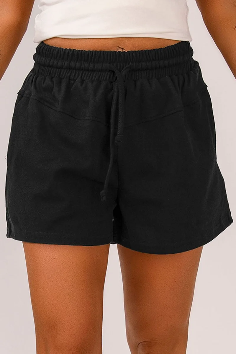 Casual Pockets Shorts Women's Sport Shorts Summer Solid High Waist Black Shorts Women Fashion Plus Size Casual Basic Short Pants