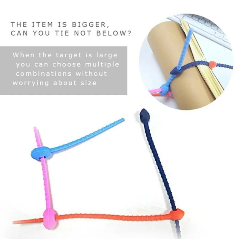 Silicone Reusable Cable Wire Organizer Winder Storage Holder Bag Ties Cord Bag Clip Food Saver Earphone Line Tidy Clips 30PCS
