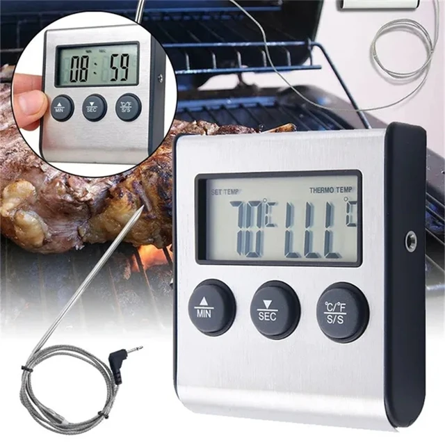 Thermomètre À Viande Numérique Pour Barbecue, Pour Four, Avec Minuterie,  Sonde De Viande, Thermomètre De Cuisine Pour La Viande - Ménage Thermomètres  - AliExpress