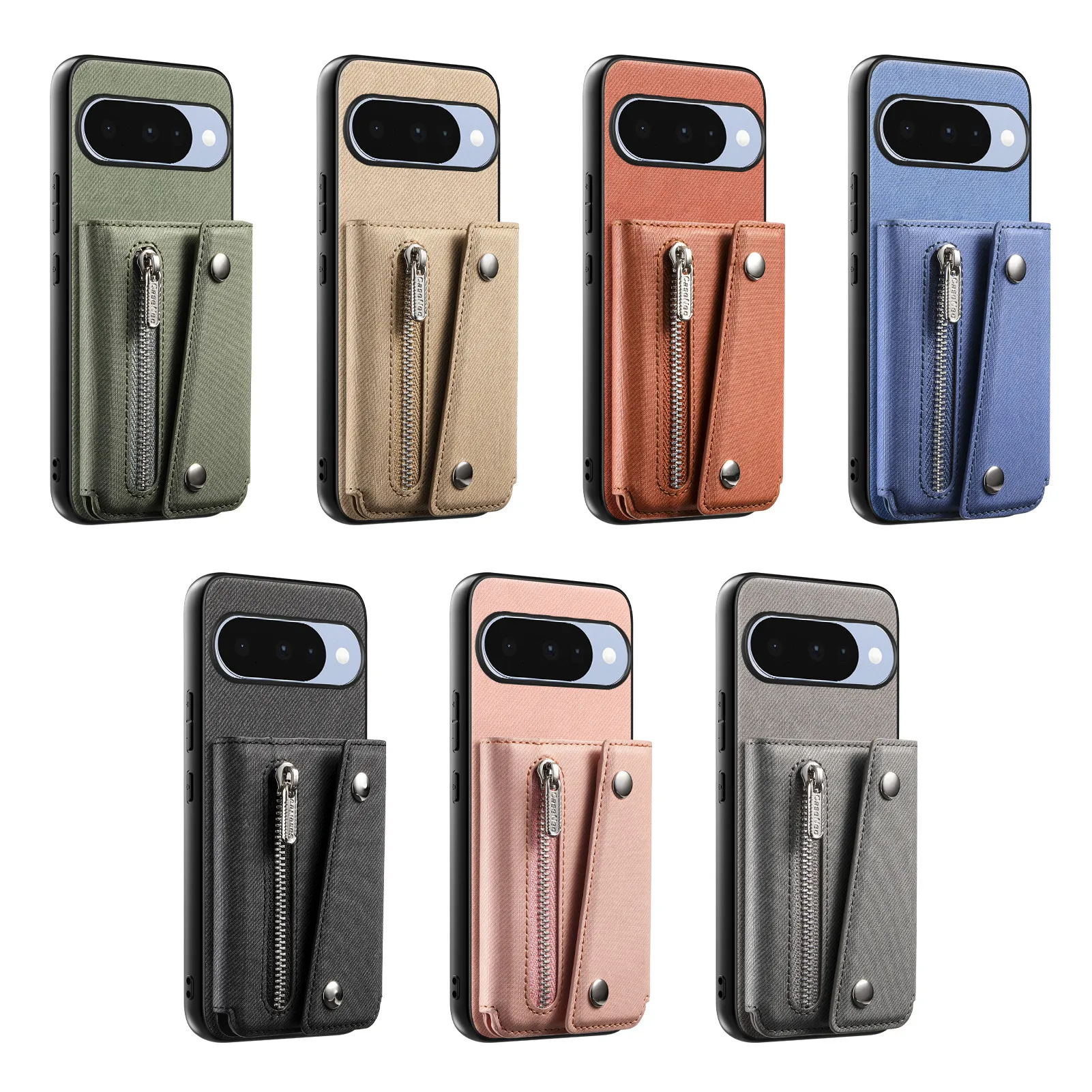 Versatile Magnetic Wallet Phone Case with Card Holder & Zipper Pocket