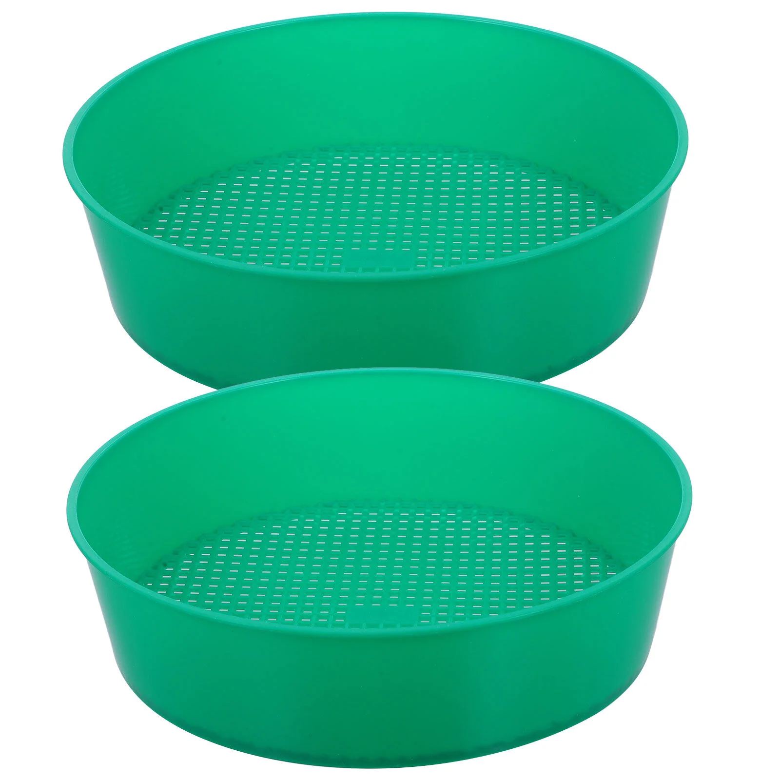 

2PCS Mesh Plastic Garden Potting Riddle Gardening Tool Riddle for Compost Soil Stone (Green, with Color Deviation)