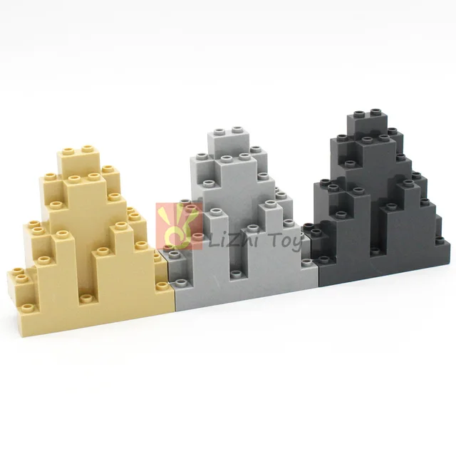 2pcs-10pcs MOC Bricks 6083 Rock Panel 3x8x7 Triangular DIY Building Blocks Military Compatible with Castle Garden Mountain Toys 4