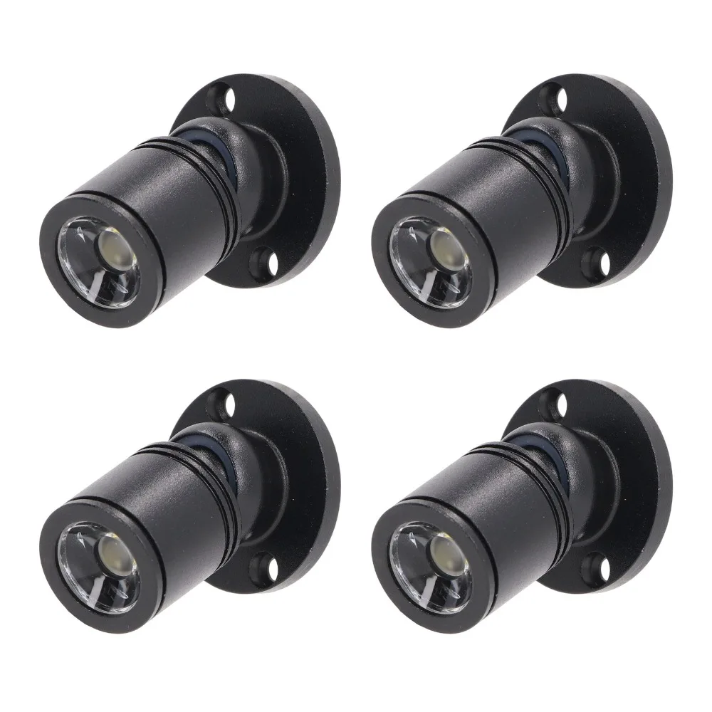 4팩 5V LED 디스플레이 스팟 조명 1W 6.6피트 케이블 조절 가능한 미니 스포트라이트 알루미늄 바디 USB 전원 LED 미니 스포트라이트