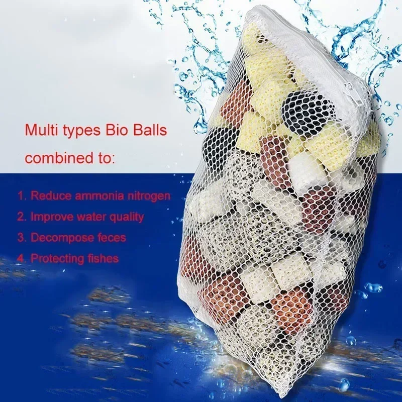 Aquarium filter media 100g 250g 500g More Than 10 Types Aquarium Bio Balls Biochemical Ball Filter Media for Aquarium Filter Accessories for Fish Tank