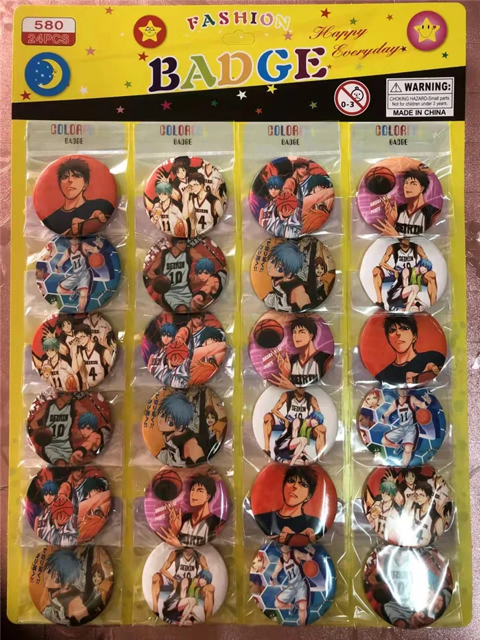 

New design 24pcs/ Set Japan Anime Haikyuu!! kind's Cartoon Pin Badge 5.8CM Gifts for Friends Jewelry Wholesale
