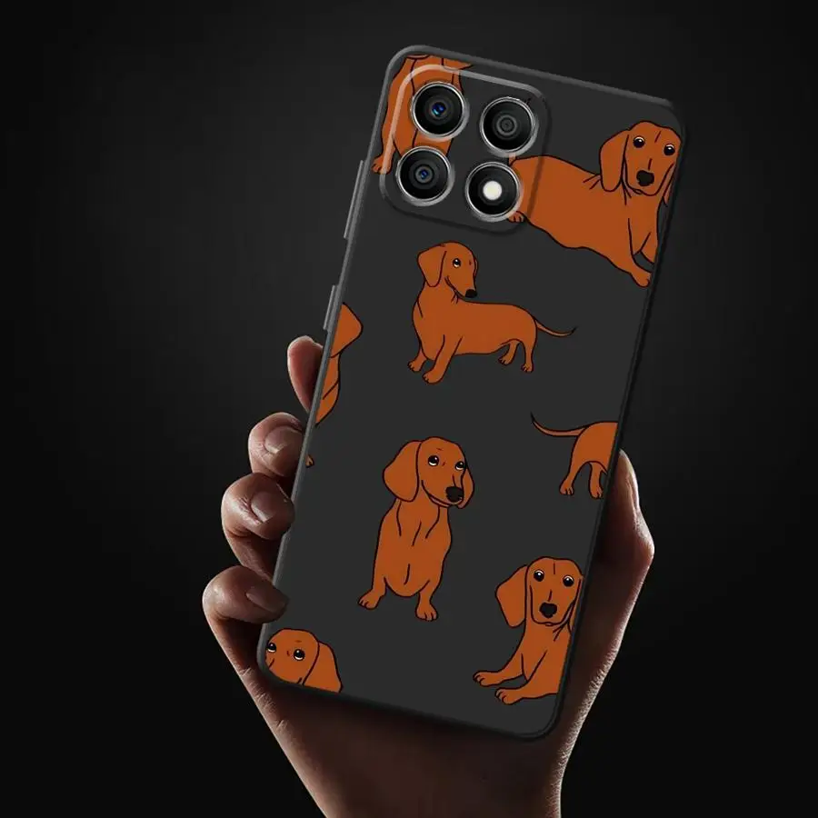 Chic Dachshunds Black Soft Phone Cover Case
