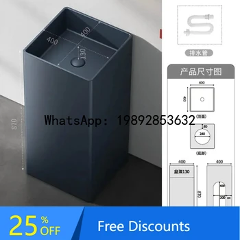 อ่างล้างหน้าทรงสี่เหลี่ยม A1 แบบตั้งพื้น ทำจากเซรามิก สำหรับห้องน้ำ ระเบียง หรือใช้ในบ้าน 1