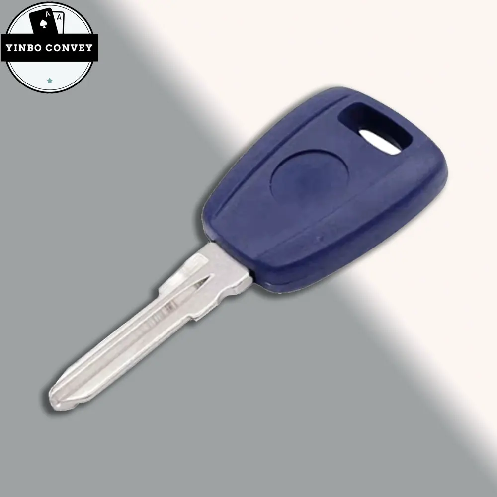 YINBO For Fiat Key Shell Blue Blank Shell For Fiat 500 Ducato Transponder Key Uncut SIP22/GT15R Blade