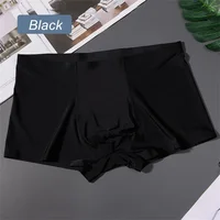 3 pièces de haute qualité hommes sous-vêtements en soie glacée été mince respirant sans couture culottes Sexy hommes caleçons grande taille 4
