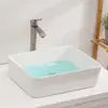 1pc 19" x 15" Countertop Rectangle Vessel Sink, Above Counter Ceramic Hand Wash Basin Vanity Sink, Bathroom Sanitary Ware Art Ba 1