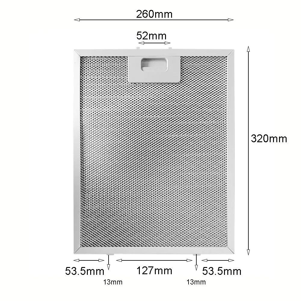 2PCS Cooker Hood Filters Metal Mesh Extractor Vent Filter 320x260 Mm Aluminum Metal Mesh Vent Filter Cooker Hood Grease Filter