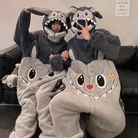 Kigurumi Unicorn Cat Onesie Winter Warm Sleepwear Women Men Pajamas Slipper Couple Pijamas Cartoon Hooded Nightwears Slipper - Image 3