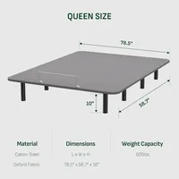 Adjustable Bed Frame Queen Size, Electric Base with Adjustable Bed Legs, Oxford Fabric Bedspread, Remote Control 2