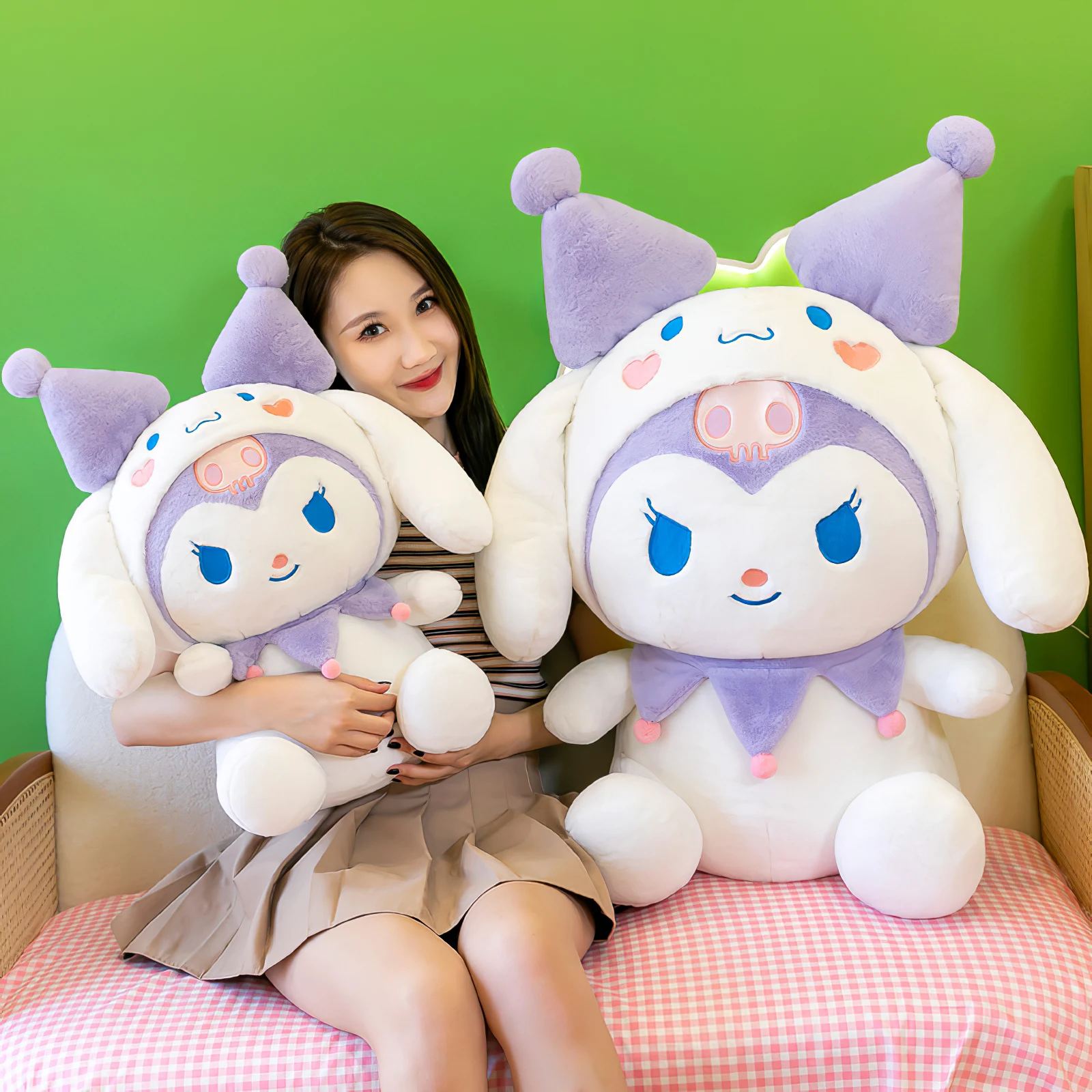 55cm New Transformation Sanrio Kuromi Plush Doll Large Size Kawaii Plushies Soft Stuffed Toy Pillow Children Girls Birthday Gift