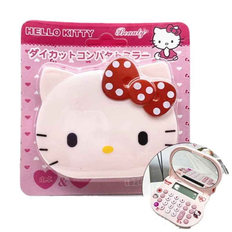 

Hello Kitty Kawaii Girls Cute Creative Cartoon New Portable Calculator Flip Handheld Computer Portable Makeup Mirror Girls Heart