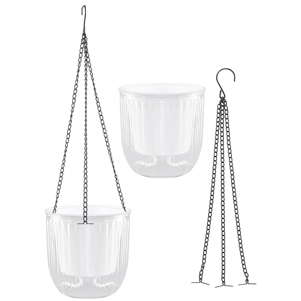

2pcs Self Watering Hanging Planter Indoor Hanging Flower Pot Outdoor Hanging Plant Pot Basket