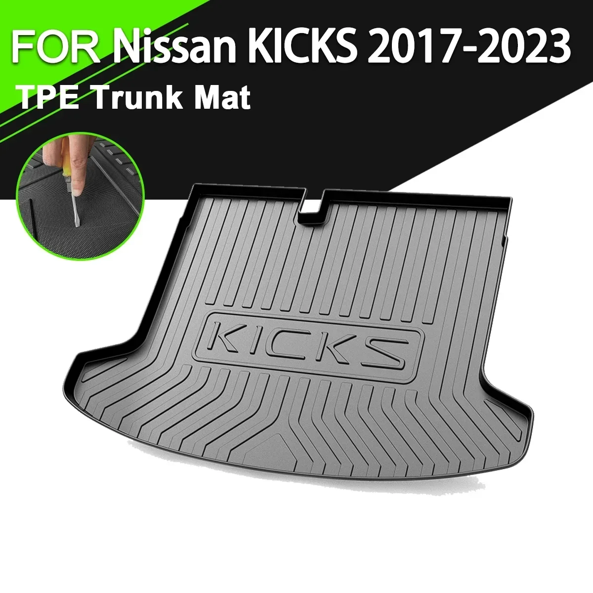 

Car Rear Trunk Cover Mat Rubber TPE Non-Slip Waterproof Cargo Liner Accessories For Nissan KICKS 2017-2023