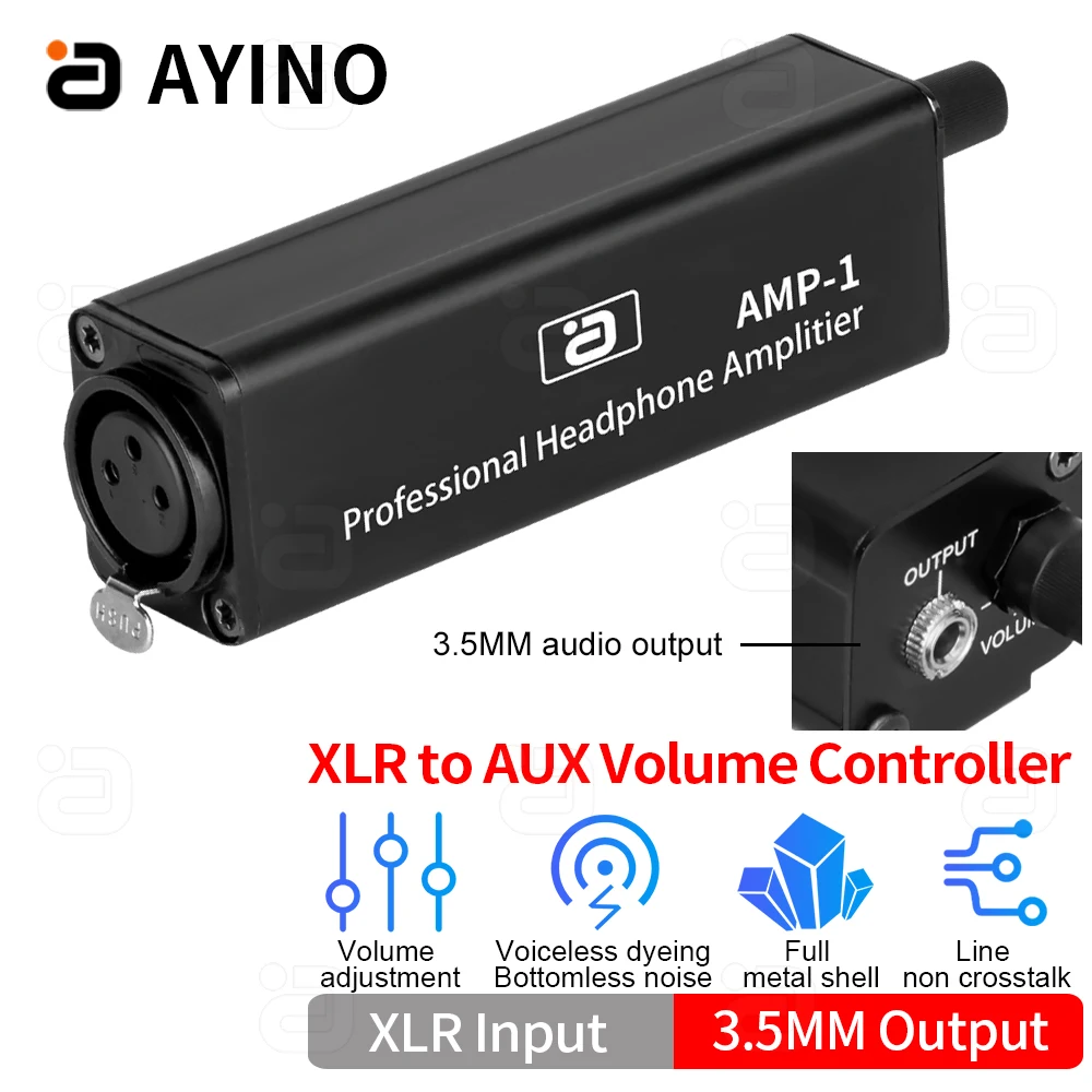Регулятор громкости наушников AYINO XLR на 3,5 мм, регулятор звука без потерь для Hi-Fi наушников