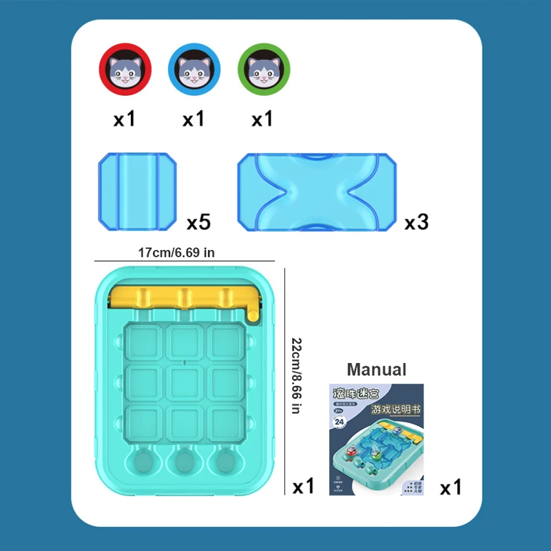 Children Educational Toy Kitten Maze IQ Puzzle Toys Planning Ability Board Games Montessori Logical Thinking Training Kids Gift 6