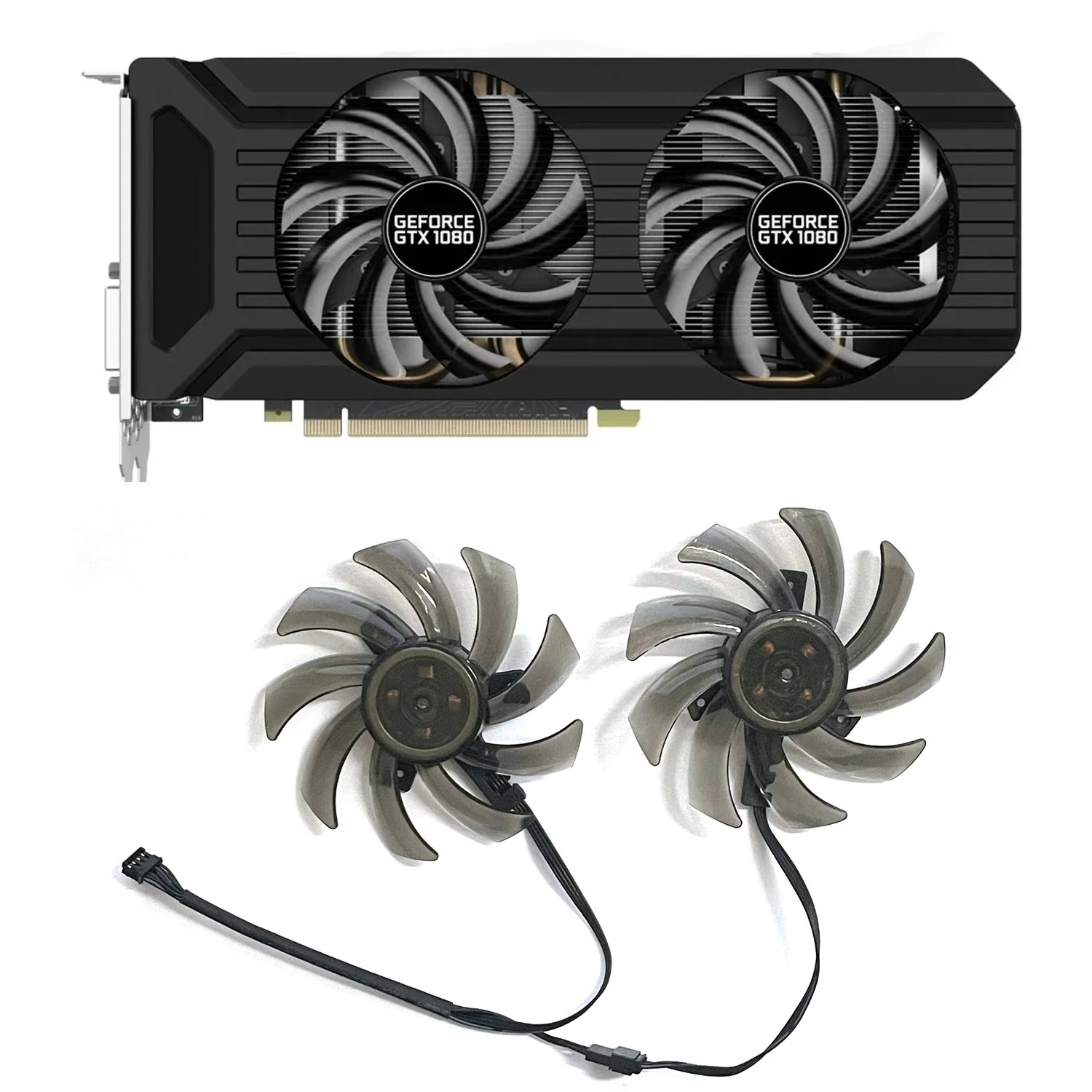 Gpu Koeler Ventilador Voor Palit Geforce Gtx 1060 Gtx 1080 Gtx1070 ti 8g Placa Gráfica Dupla Ga91s2u Ga91s2h Fdc10h12s9-c 87 mm