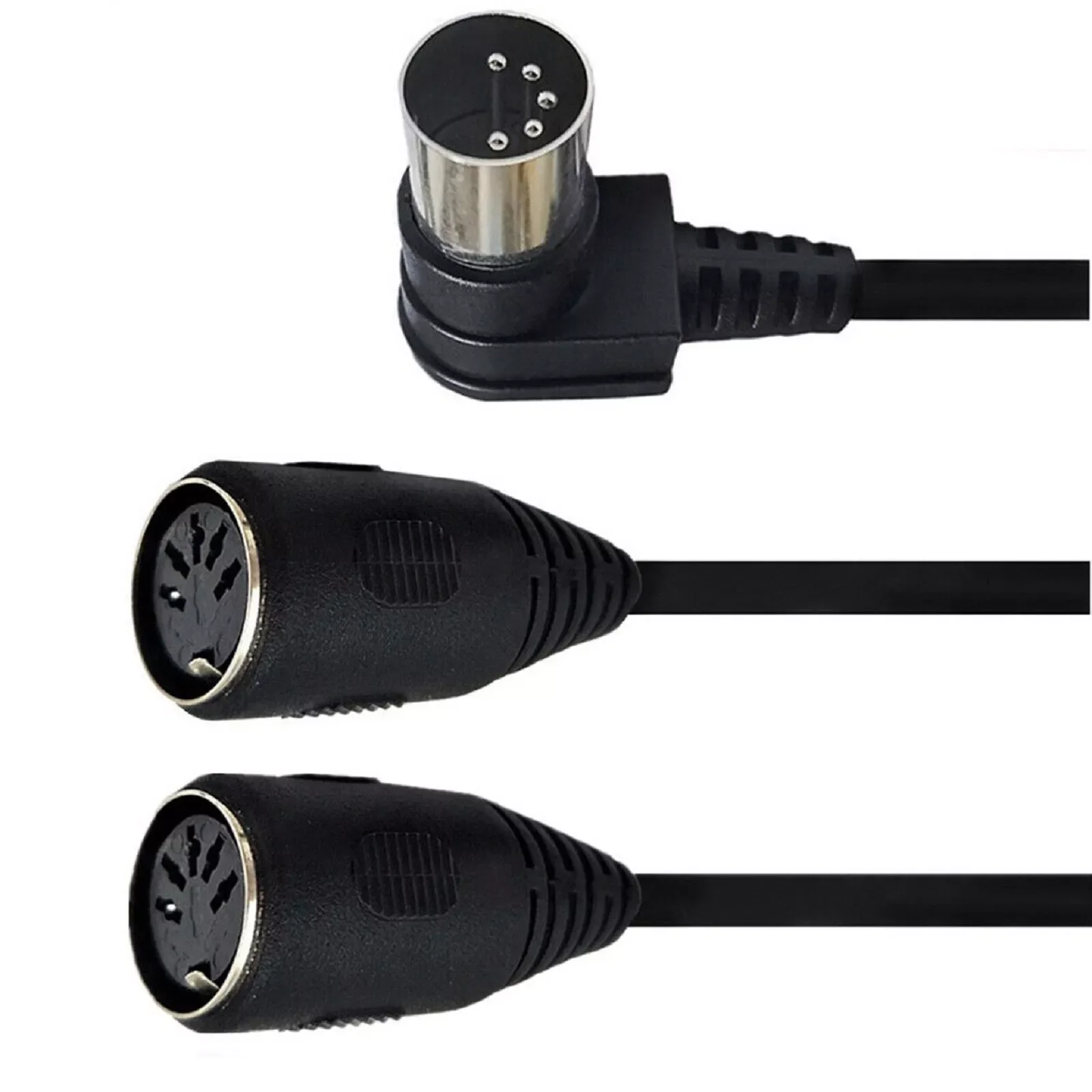 Black Cable Adapter Splitter 5 Pin Male To Female Midi Adapter Connector Cable Splitter for Music Production