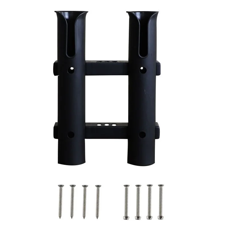 1 Pieces Plastic Rod Pole Holder Two Tube White Black Fishing Boat Marine Yacht Hardware Fishing Pole Rod Holders For Boats