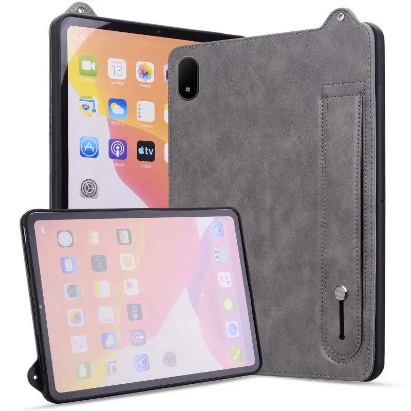 Premium PU Leather Stand Case with Hand Strap