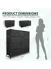 Dresser for Bedroom with 9 Drawers Chest of Drawers Storage Drawers Organizer Unit Black Wide Fabric Dresser with Fabric 3