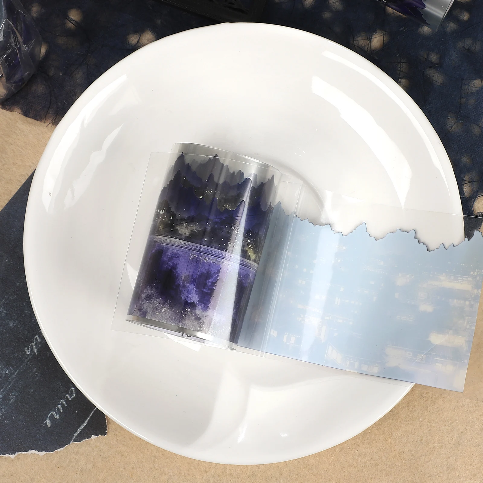 65mm*5m 빈티지 랜턴 타워 라이트 하우스 풍경 PET 테이프 크리 에이 티브 DIY 저널 재료 콜라주 스크랩북 문구