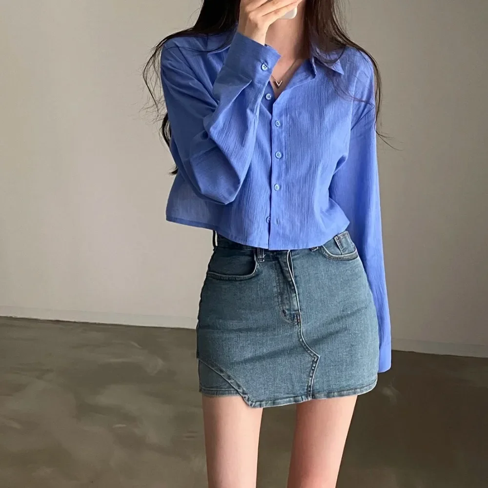 Y2k 화이트 쉬폰 짧은 여성 가디건, 자외선 차단 셔츠, 조기 용수철, 아웃도어 섹시 욕망 셔츠, 탑 아우터