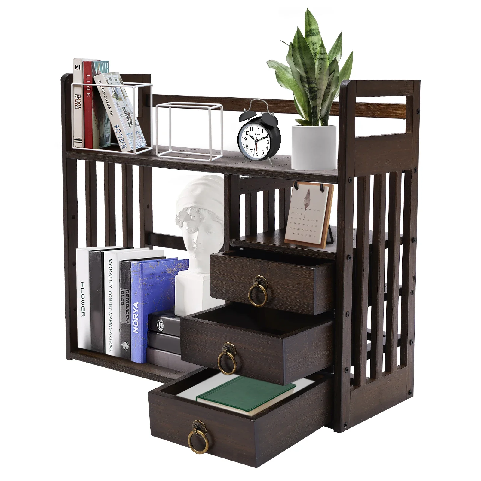 3 Tiers Tabletop Storage Container with 3 Drawers for Office Easy to Assemble 3