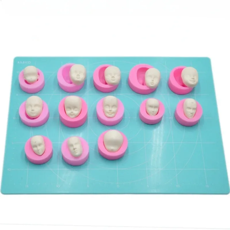 

3pcs Dolls Face Silicone Mold Fondant Molds DIY Cake Decorating Tools Sugarcrafts Clay Chocolate Gumpaste Molds Baking Tools