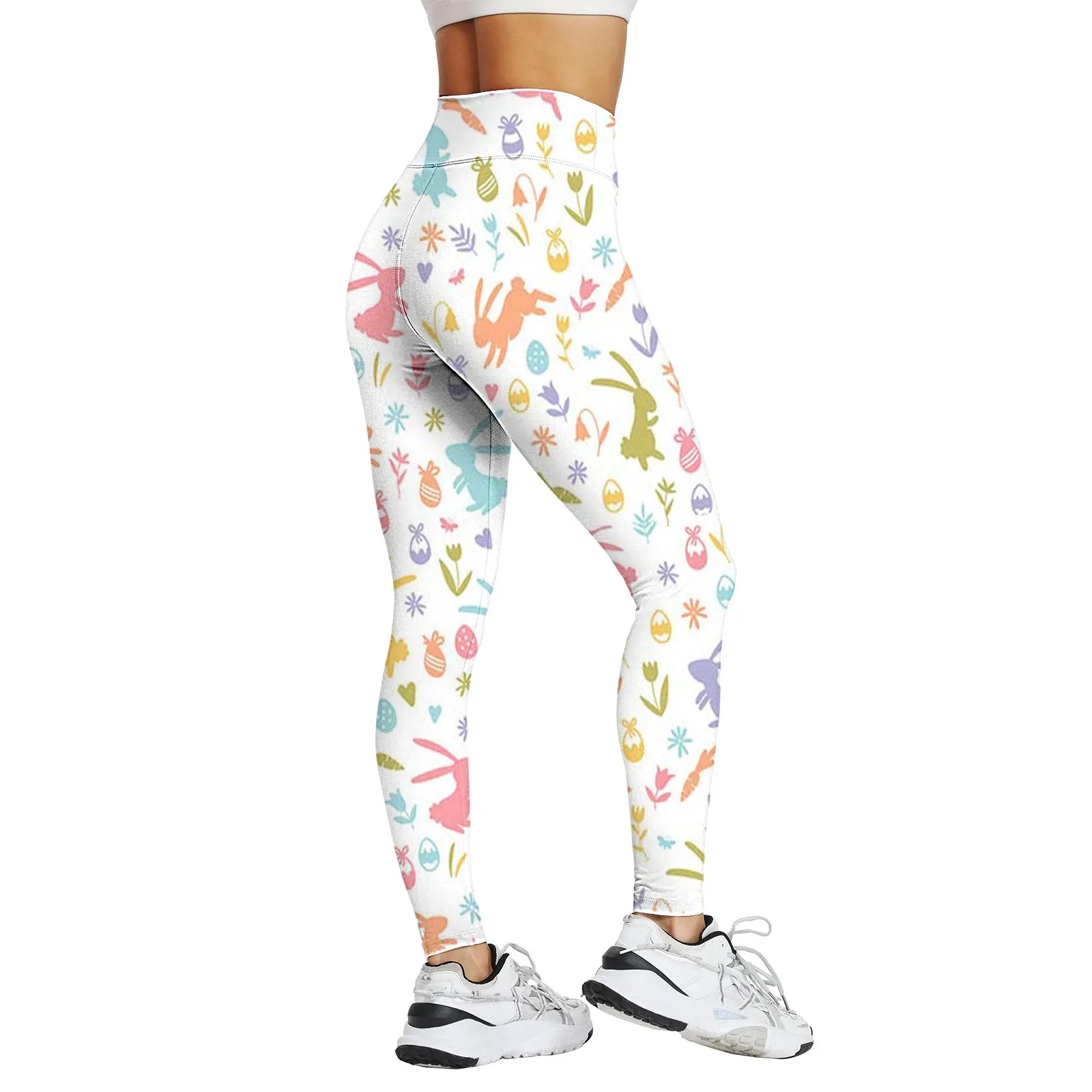 

Bunny Eggs Print Women Leggings Easter Sunday High Waist Tight Pants Pantalones Female Sports Gym Yoga Spring Clothing