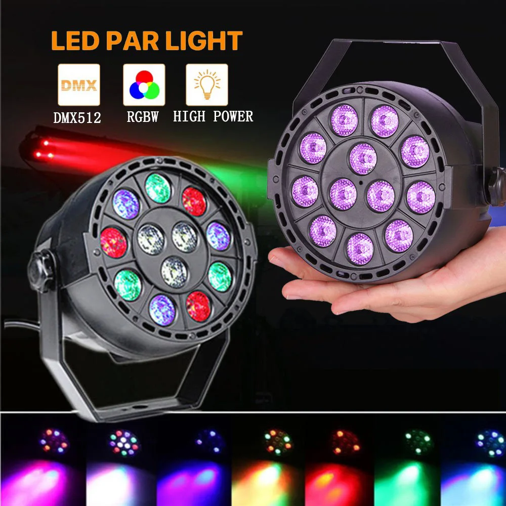 

LED Par 12x3W RGBW UV Dyeing Wall Wash Light DMX Control Stage Effect Landscape Lighting For DJ Disco Home Party Wedding Easter