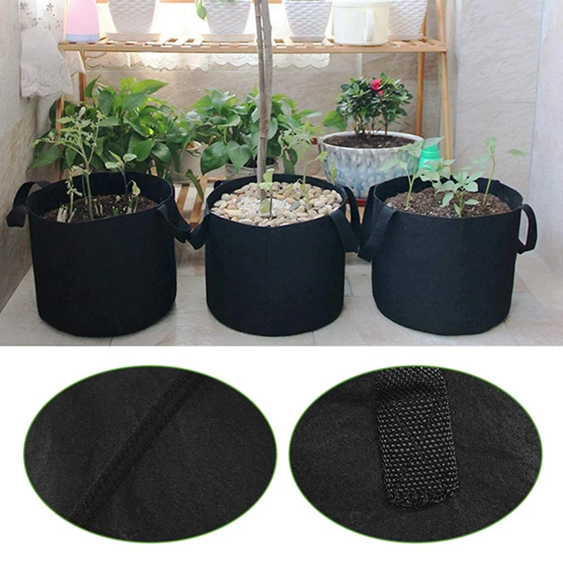 Sacs De Culture En Feutre De Laine - Tailles 1 à 70 Litres Avec Poignées - Pour Plantes, Légumes, Fleurs En Pot