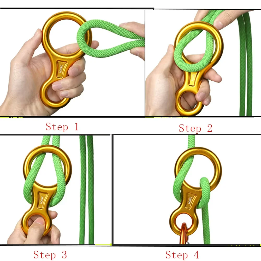 35KN Rigging Plate Figure 8 Shape Descender Rock Climbing Rappelling Belay Device Caving Rescue Canyoning 5