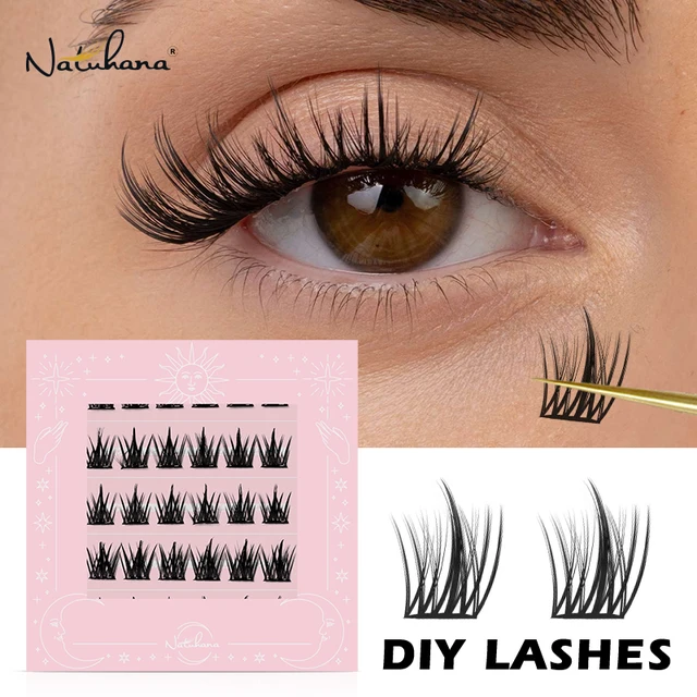 NATUHANA No glue DIY False lashes Individual Self Adhesive Lashes DIY Eyelashe Makeup Tools