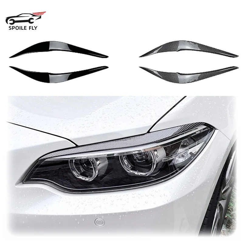 2015 To For BMW 2 Series F22 F23 220i 228i 230i M235i M240i Car Evil Headlight Eyebrows Eyelid Cover 3D Stickers By ABS car sticker headlight eyebrows eyelid