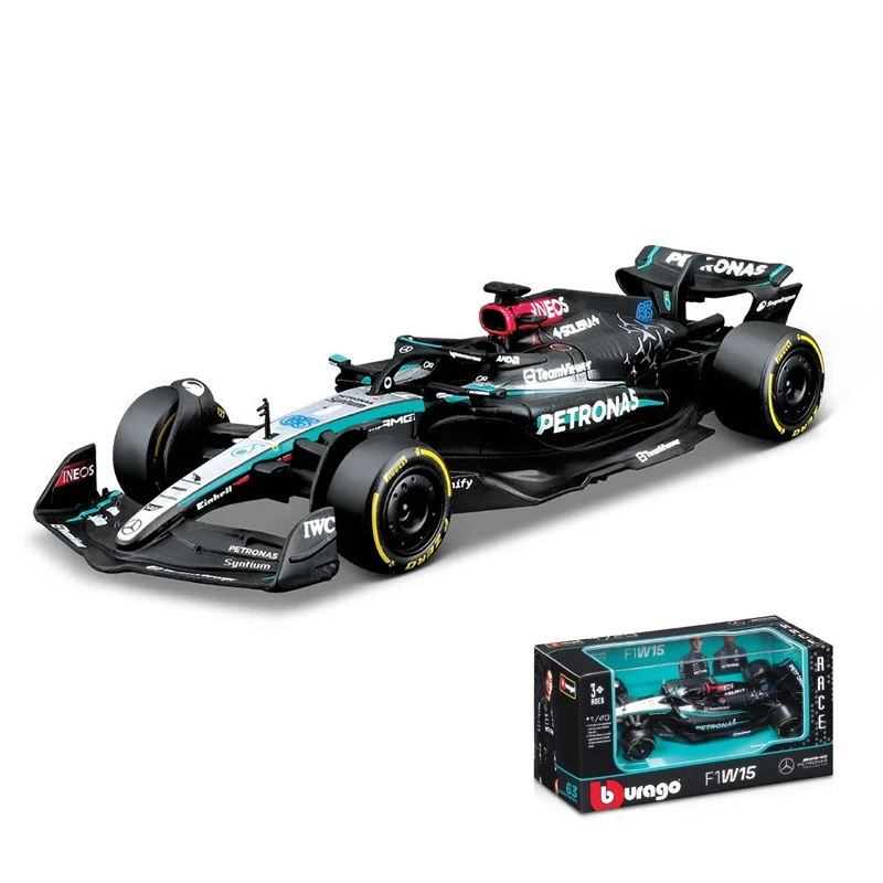 Bburago 1:43 Mercedes-AMG F1 W15 E Performance 2024 Alloy Car Miniature Diecast Model 44# Lewis Hamilton 81# George Russell Toy 5
