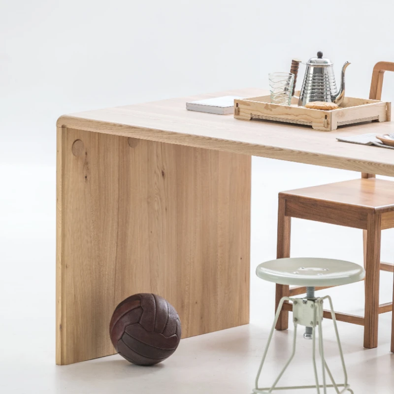 Solid wood desk, computer, household small unit, modern and minimalist
