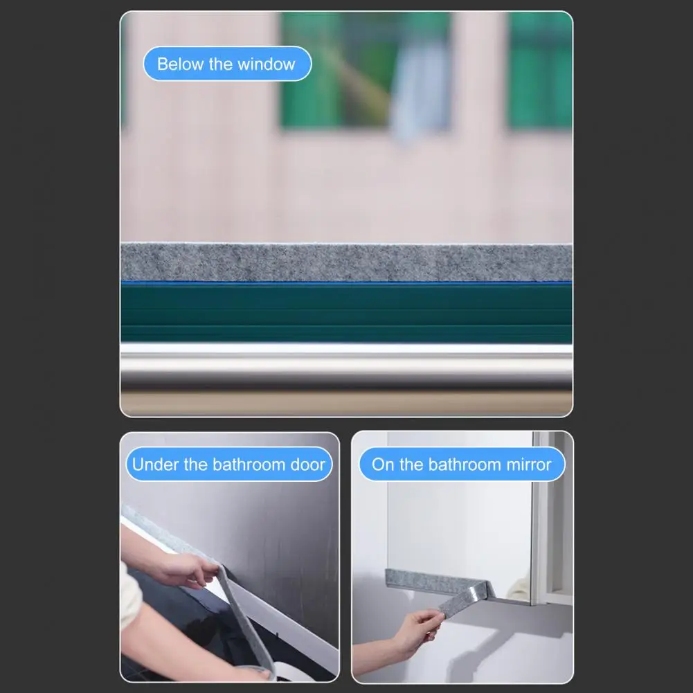 4M/Roll Window Glass Absorbent Sticker Felt Window Condensation Moisture Absorber Strip Self-Adhesive Glass Water Barrier