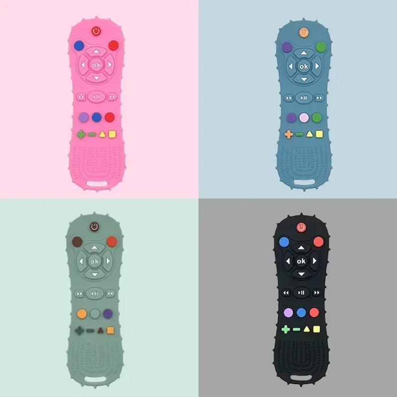 Baby TV Remote Control Teether Silicone Baby Anti-Eating Gloves Pacifier Bracelet Teething Stick Biting Toy Baby Care Accesorios 6