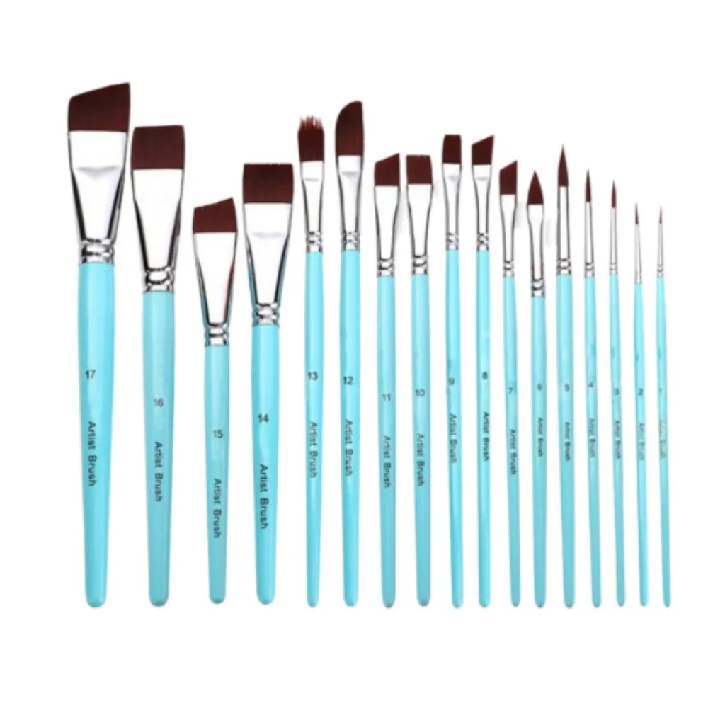 Body Pinting Face Body Art Paint Professional Wooden Handle Drawing Art Pen with Storage Box Nylon Brush Oil Painting Brushes