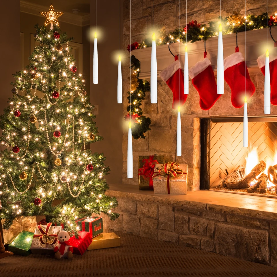 Confezione da 12 candele coniche natalizie candele senza fiamma candele tremolan