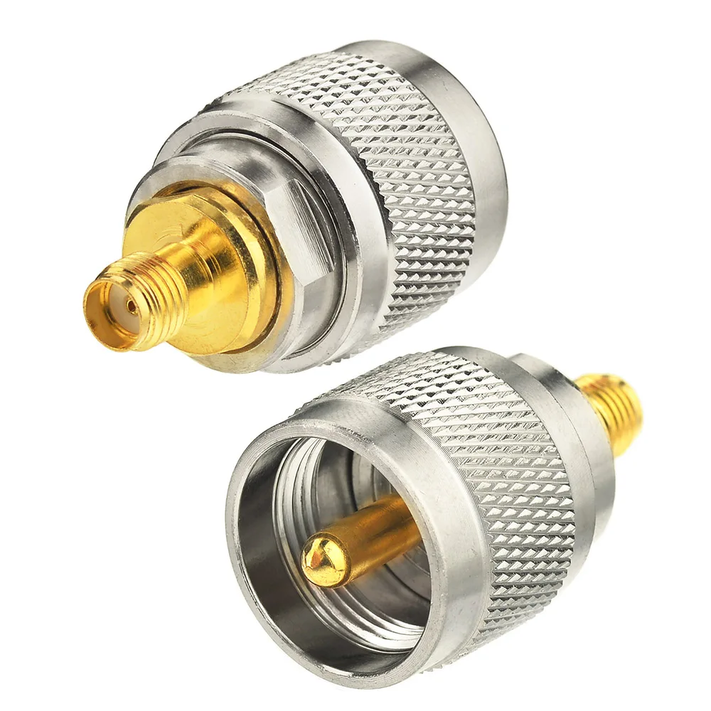 Adaptador de piezas Superbat, conector Coaxial RF recto, 2 SMA-UHF, SMA hembra a UHF, PL259 macho